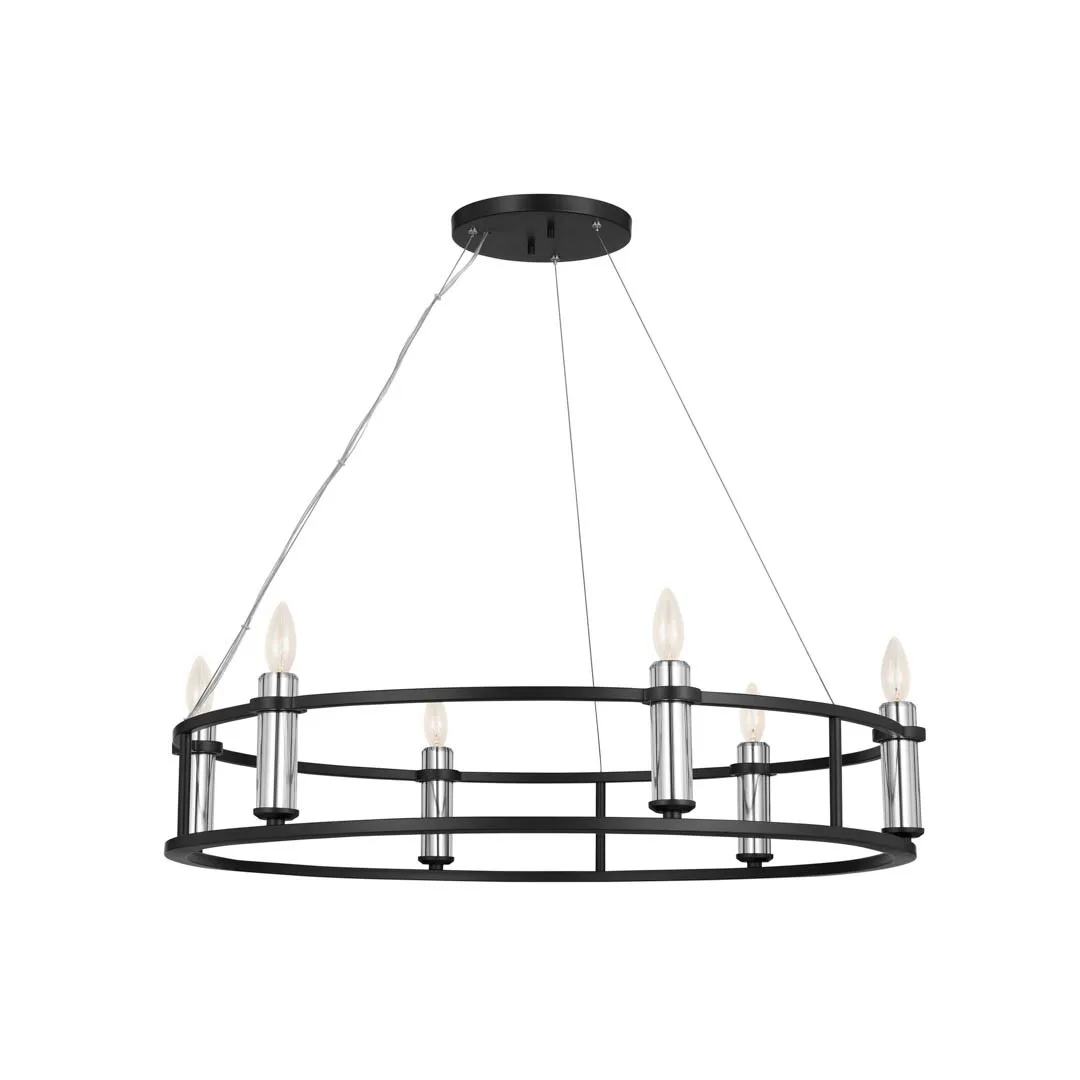 Rosalind 6-Light Chandelier in Black