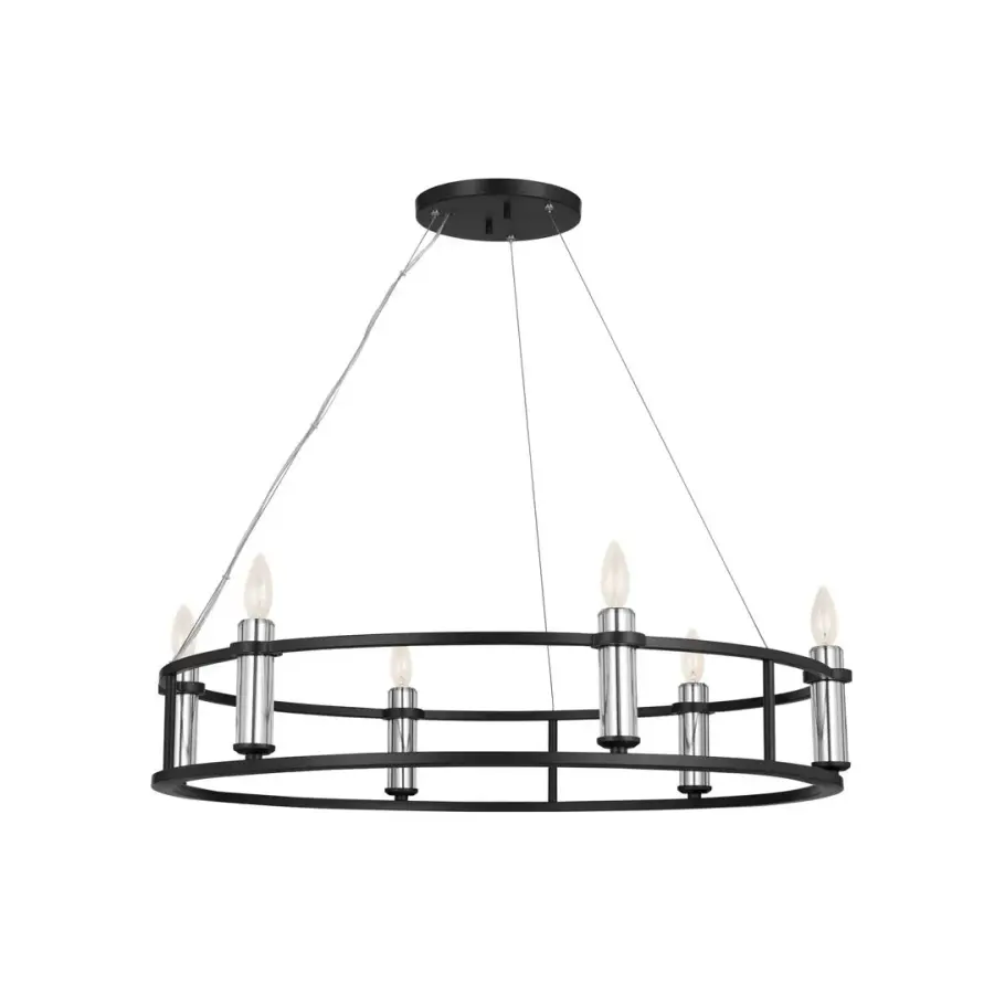 Rosalind 6-Light Chandelier in Black