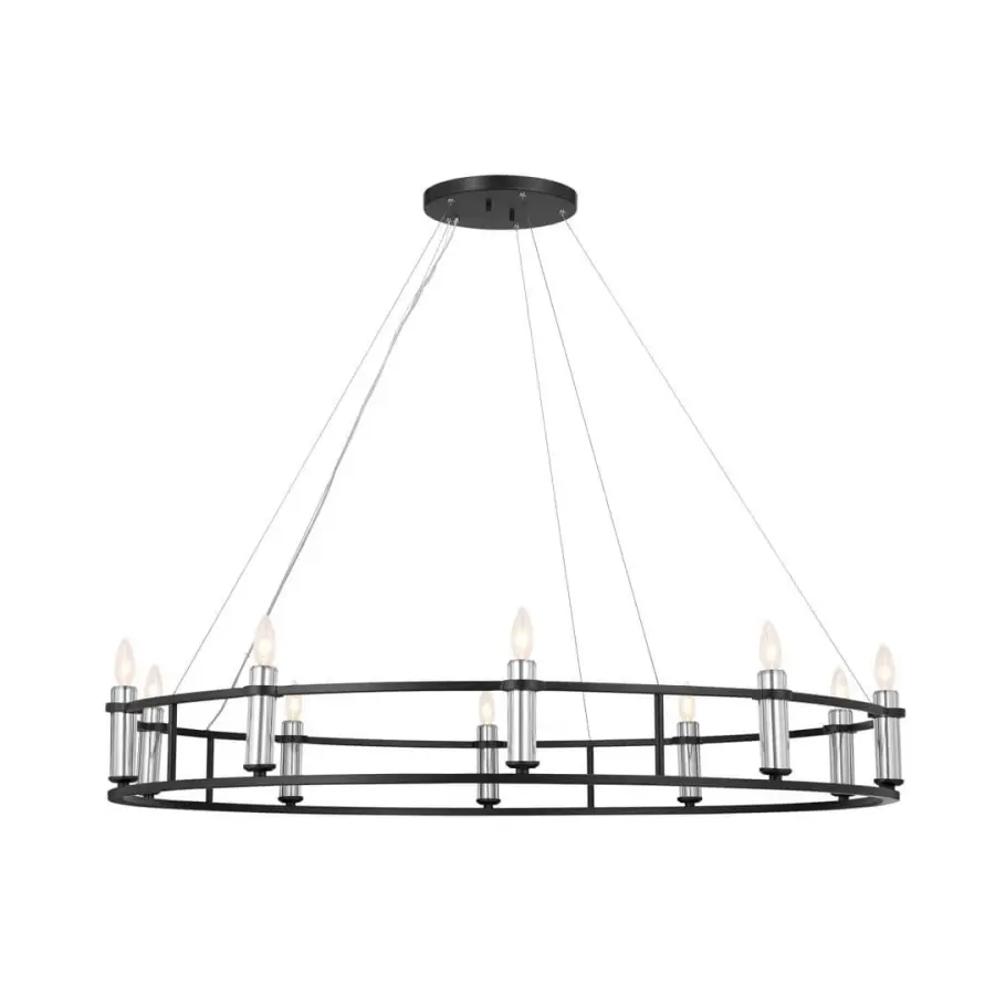 Rosalind 10-Light Chandelier in Black - Image 2