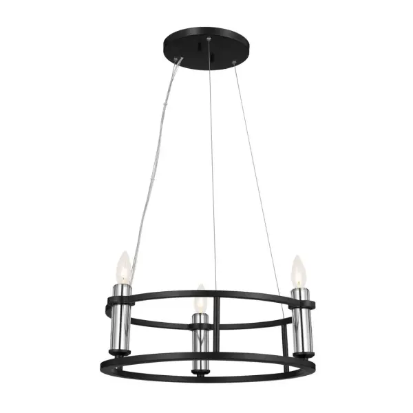 Rosalind 3-Light Mini Chandelier in Black
