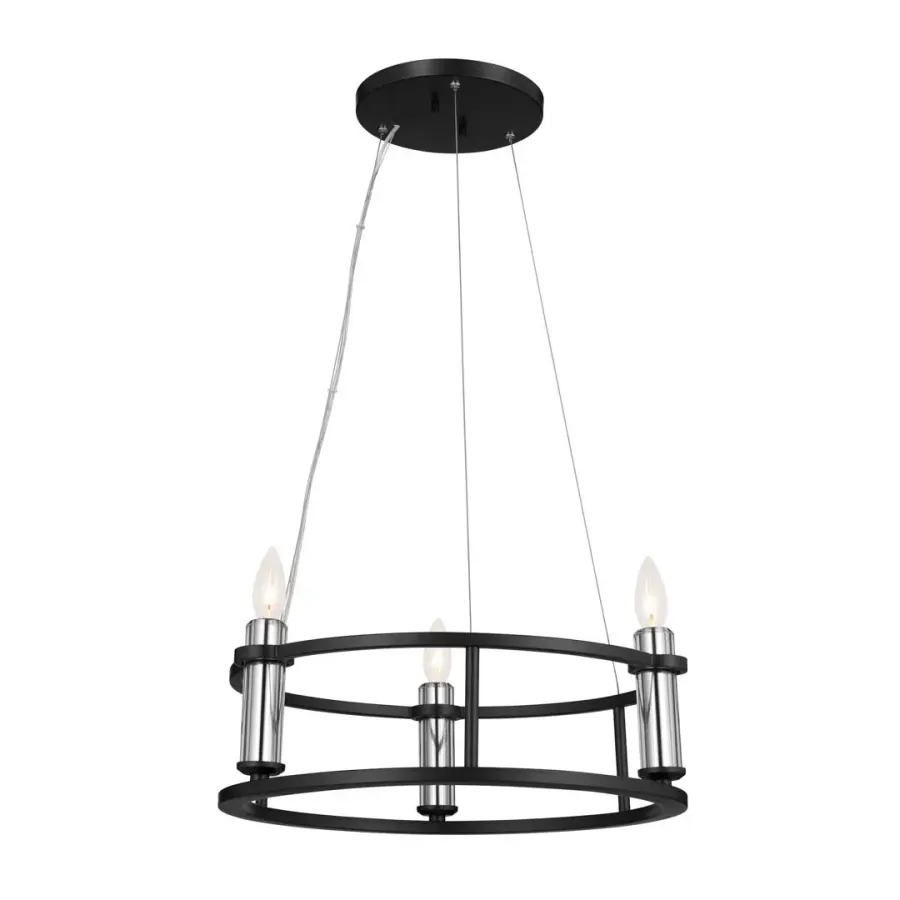 Rosalind 3-Light Mini Chandelier in Black