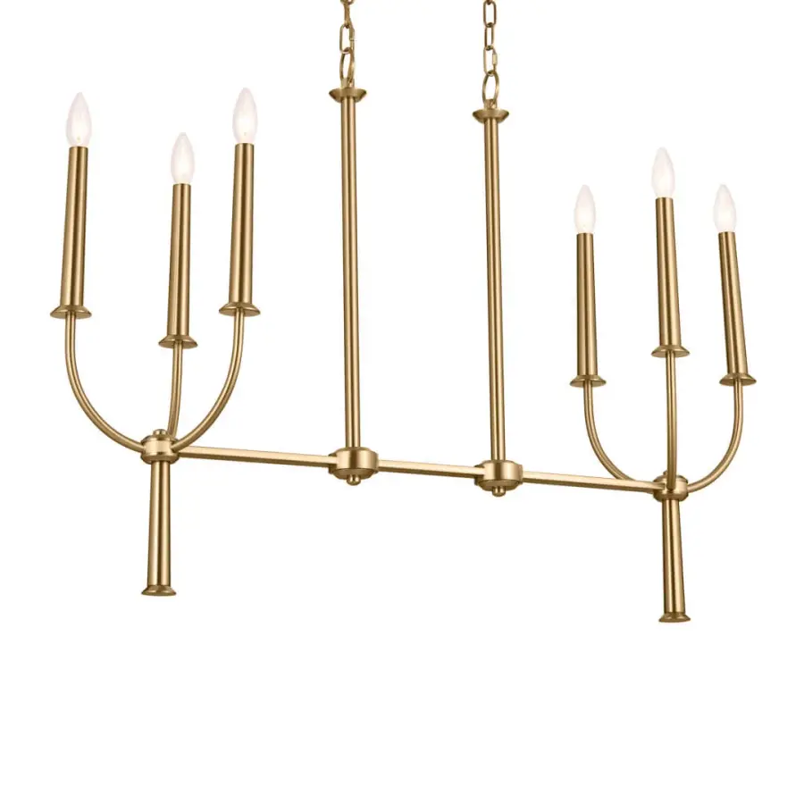 Elegant Linear Chandelier Blends Traditional Warmth with Modern Lines - Image 1