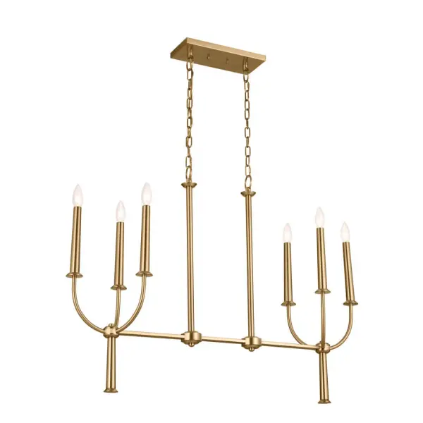 Elegant Linear Chandelier Blends Traditional Warmth with Modern Lines - Image 2