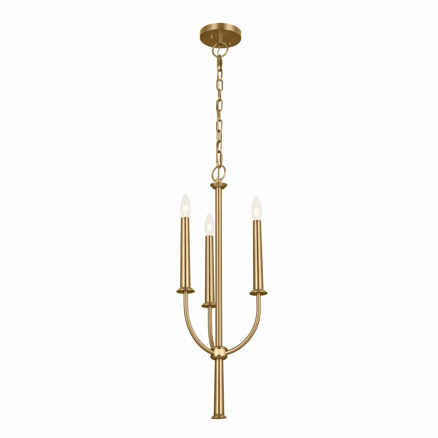 Florence 3-Light Mini Chandelier in Brushed Natural Brass