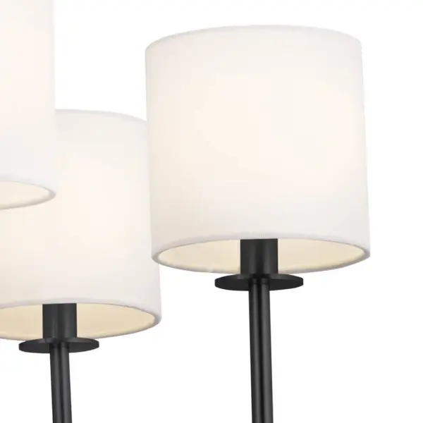 Ali 6-Light Chandelier with Black Fabric Drum Shade - Image 3