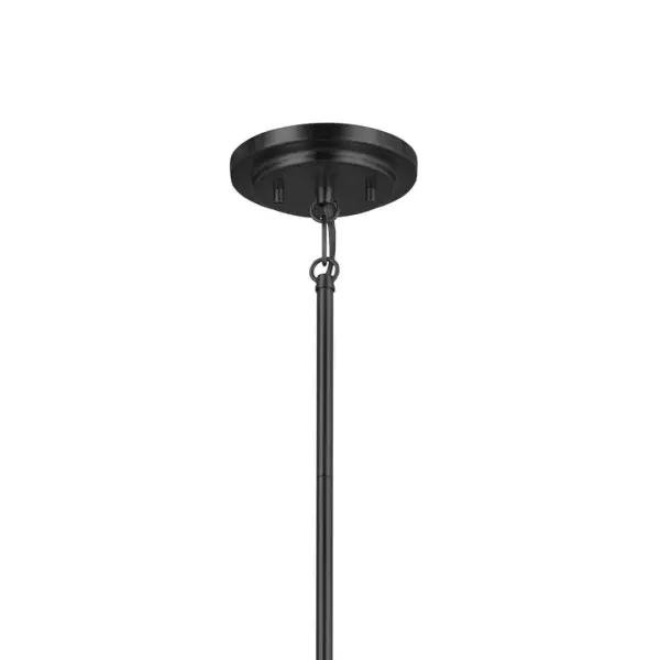 Ali 6-Light Chandelier with Black Fabric Drum Shade - Image 4