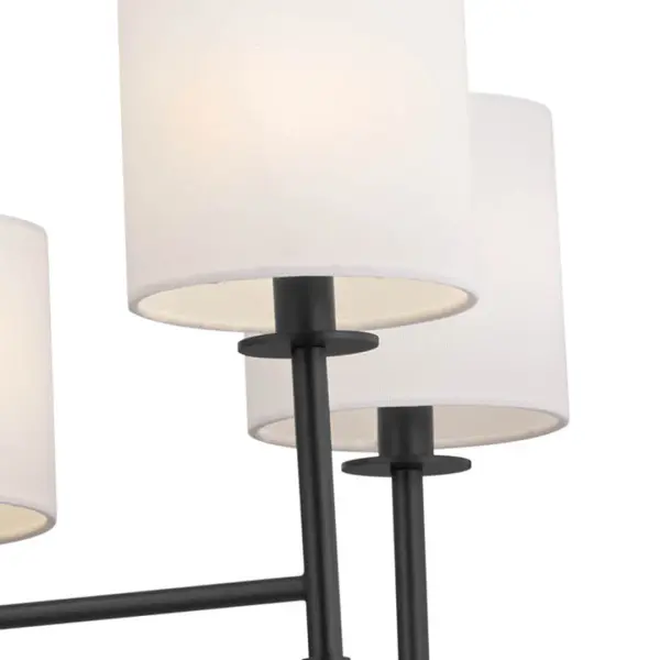 Ali 8-Light Chandelier with Black Fabric Drum Shade - Image 3