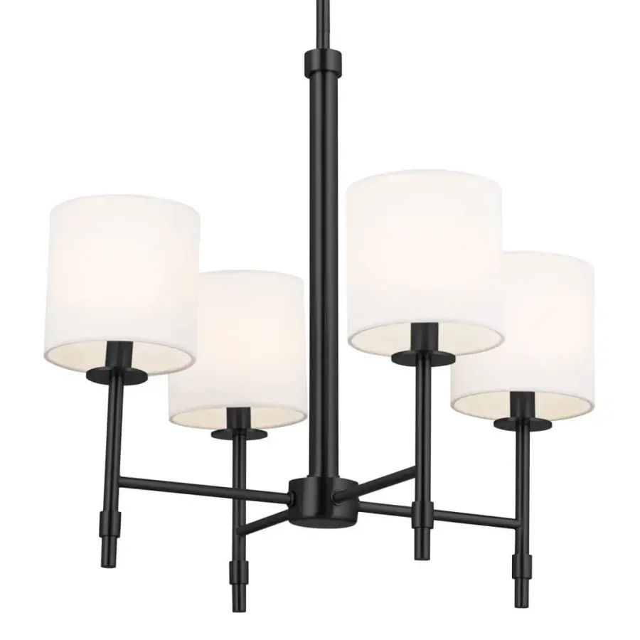 Ali 4-Light Chandelier with Fabric Drum Shade - Image 1