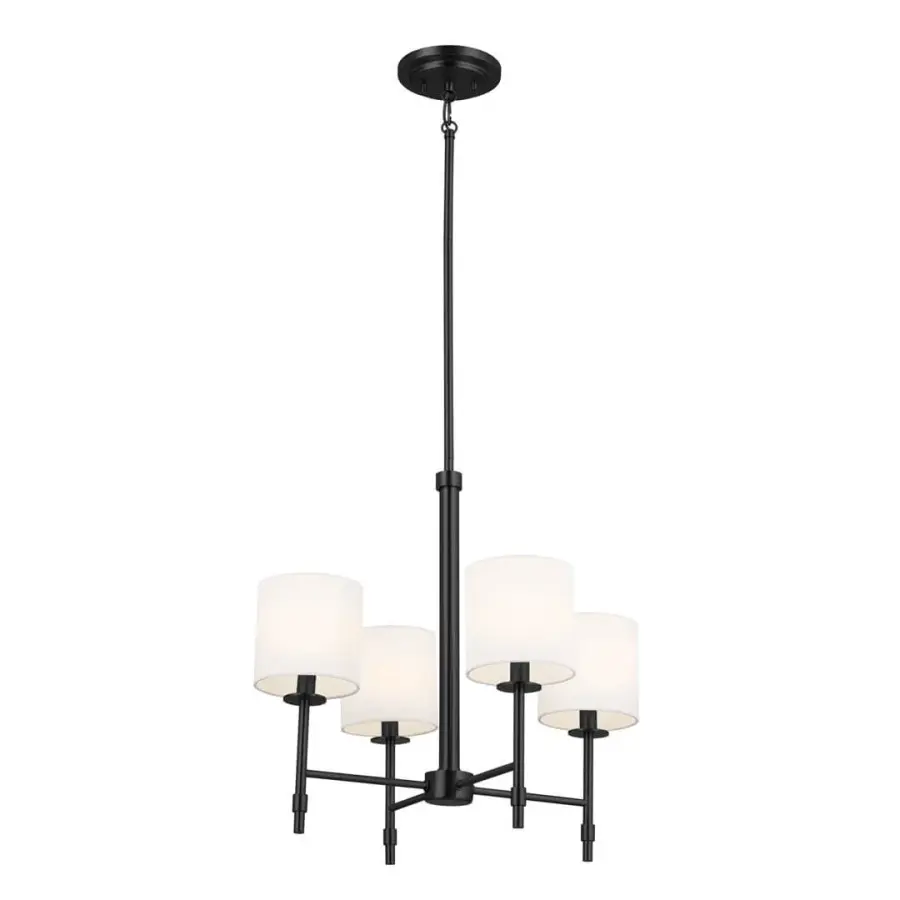 Ali 4-Light Chandelier with Fabric Drum Shade - Image 2
