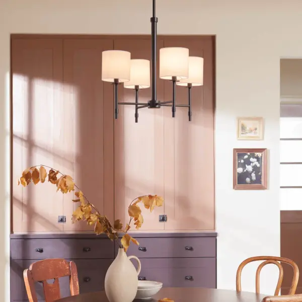 Ali 4-Light Chandelier with Fabric Drum Shade - Image 5