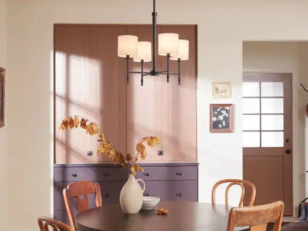 Ali 4-Light Chandelier with Fabric Drum Shade - Image 7