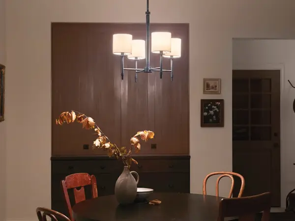 Ali 4-Light Chandelier with Fabric Drum Shade - Image 8