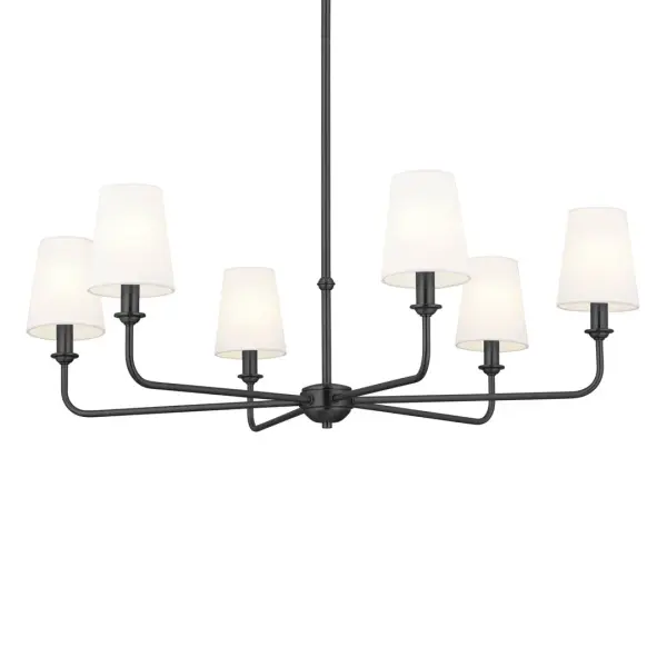 Elegant 6-Light Chandelier with Classic Bell Shades - Image 1