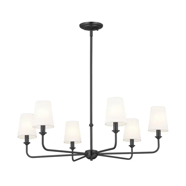 Elegant 6-Light Chandelier with Classic Bell Shades - Image 2
