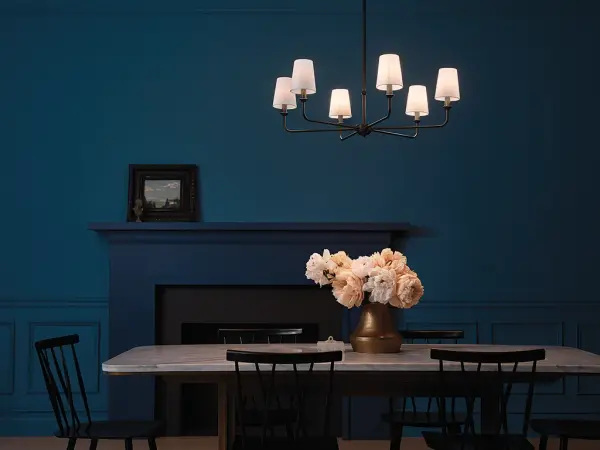 Elegant 6-Light Chandelier with Classic Bell Shades - Image 9