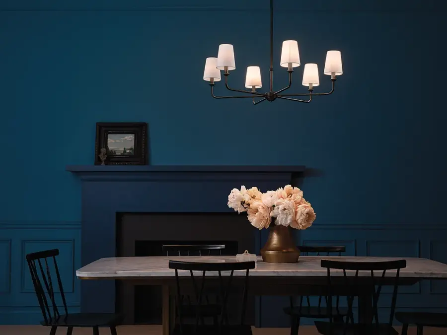 Elegant 6-Light Chandelier with Classic Bell Shades - Image 9