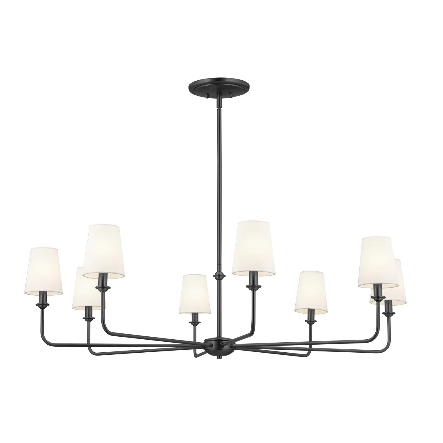 Pallas Eight Light Chandelier in Black