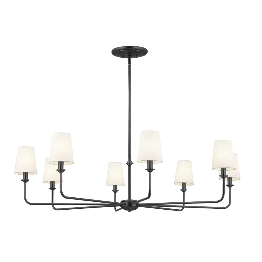 Pallas Eight Light Chandelier in Black