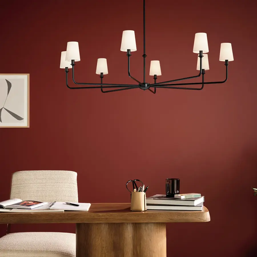 Grand Statement Piece with Elegant Fabric Shades - Image 7