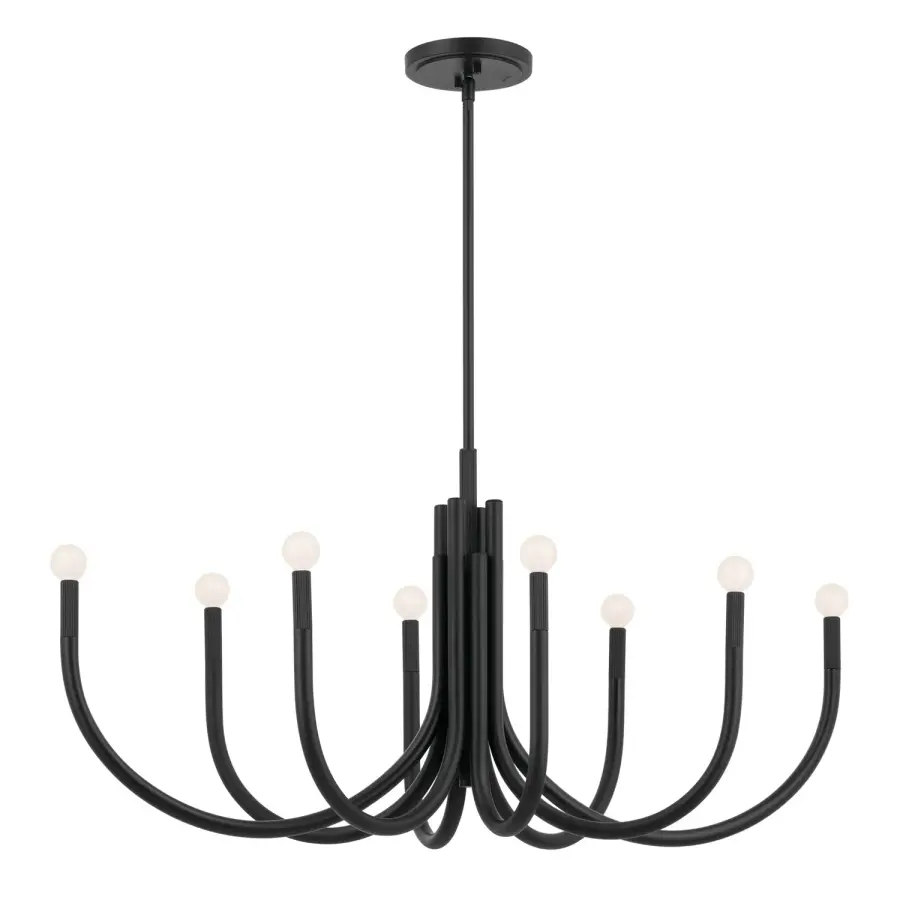 Odensa 8-Light Oval Chandelier in Black