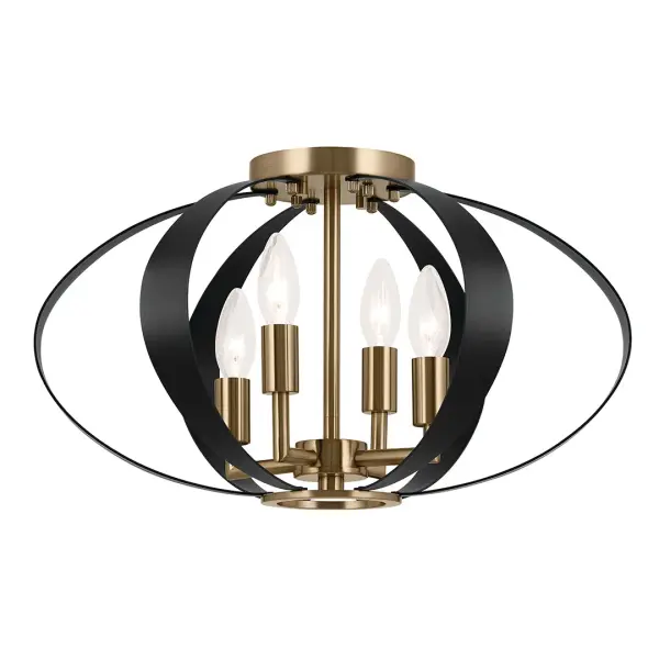 The Cecil flush mount combines modern sophistication with practical functionality. Its 17.75-inch diameter and champagne bronze finish create an upscale look perfect for rooms with standard ceiling heights.