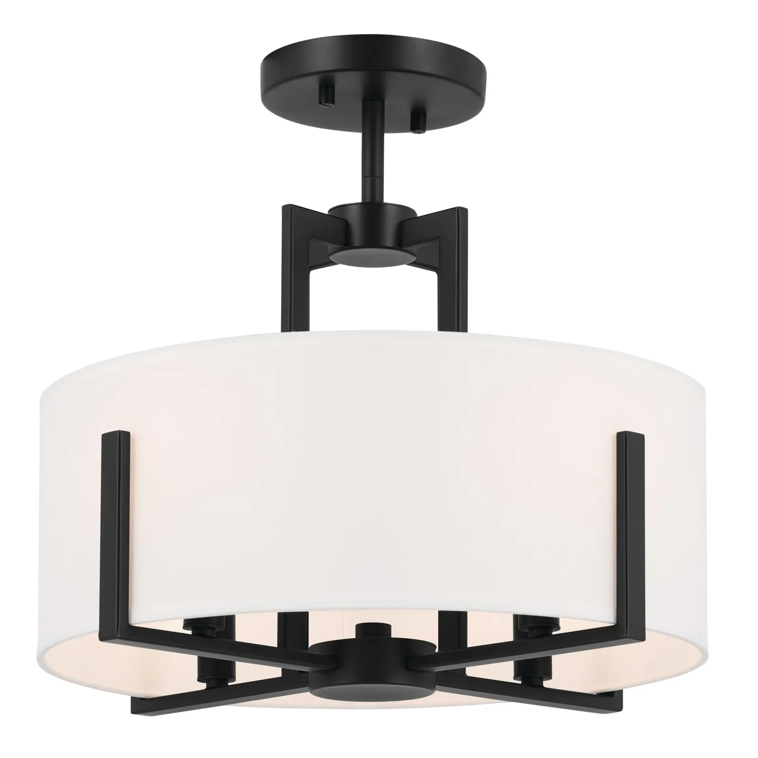 Malen Four Light Pendant/Semi Flush in Black