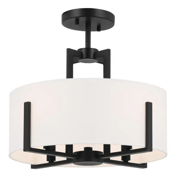 Malen Four Light Pendant/Semi Flush in Black