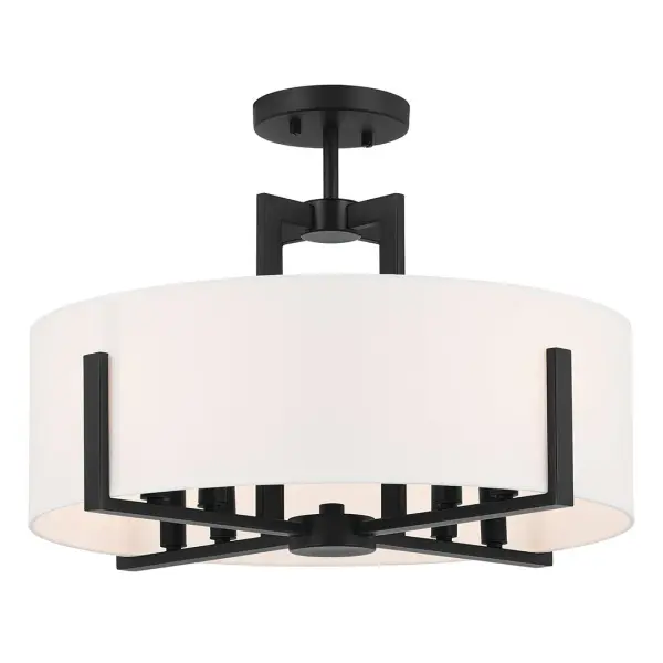 The Malen pendant combines contemporary style with practical versatility. Its 20-inch fabric drum shade houses 8 lights for ample illumination, while the convertible design adapts to various ceiling heights and room configurations.