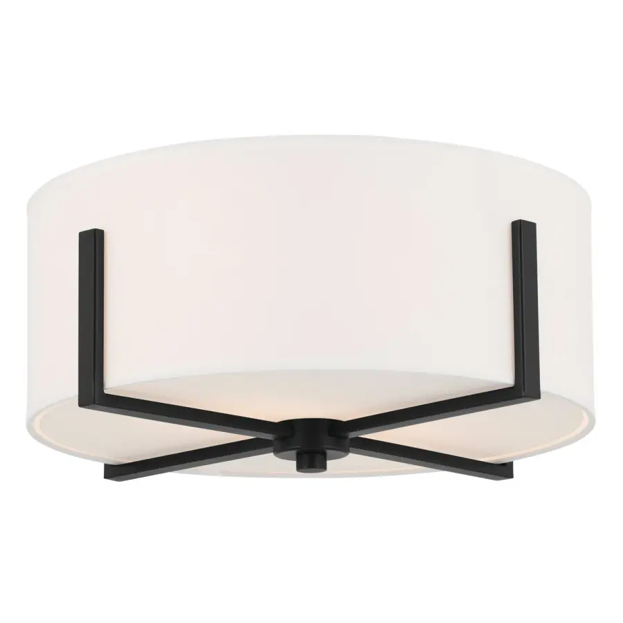 Malen Two Light Flush Mount in Black