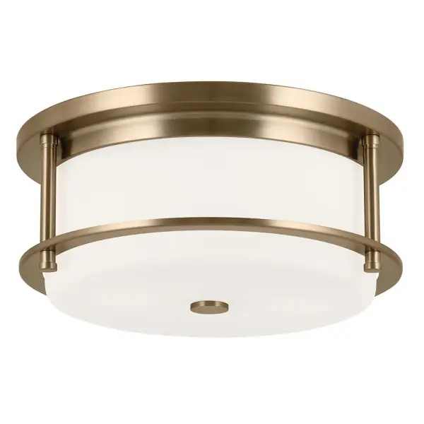 The Brit flush mount combines contemporary style with practical functionality. Its compact 12-inch diameter and champagne bronze finish deliver sophisticated illumination for smaller spaces without sacrificing design appeal.