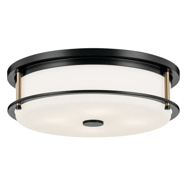 The Brit 4-light flush mount combines contemporary styling with practical functionality. Its 18-inch diameter and low 5.5-inch profile make it ideal for rooms with standard ceiling heights while providing ample illumination.