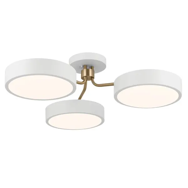 The Sago semi-flush mount combines contemporary design with practical LED technology. Its 40-inch diameter makes a bold statement while the integrated 2300-lumen LED provides excellent illumination for large spaces.