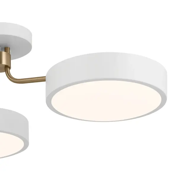 The Sago semi-flush mount combines contemporary design with practical LED technology. Its 40-inch diameter makes a bold statement while the integrated 2300-lumen LED provides excellent illumination for large spaces. - alternate view