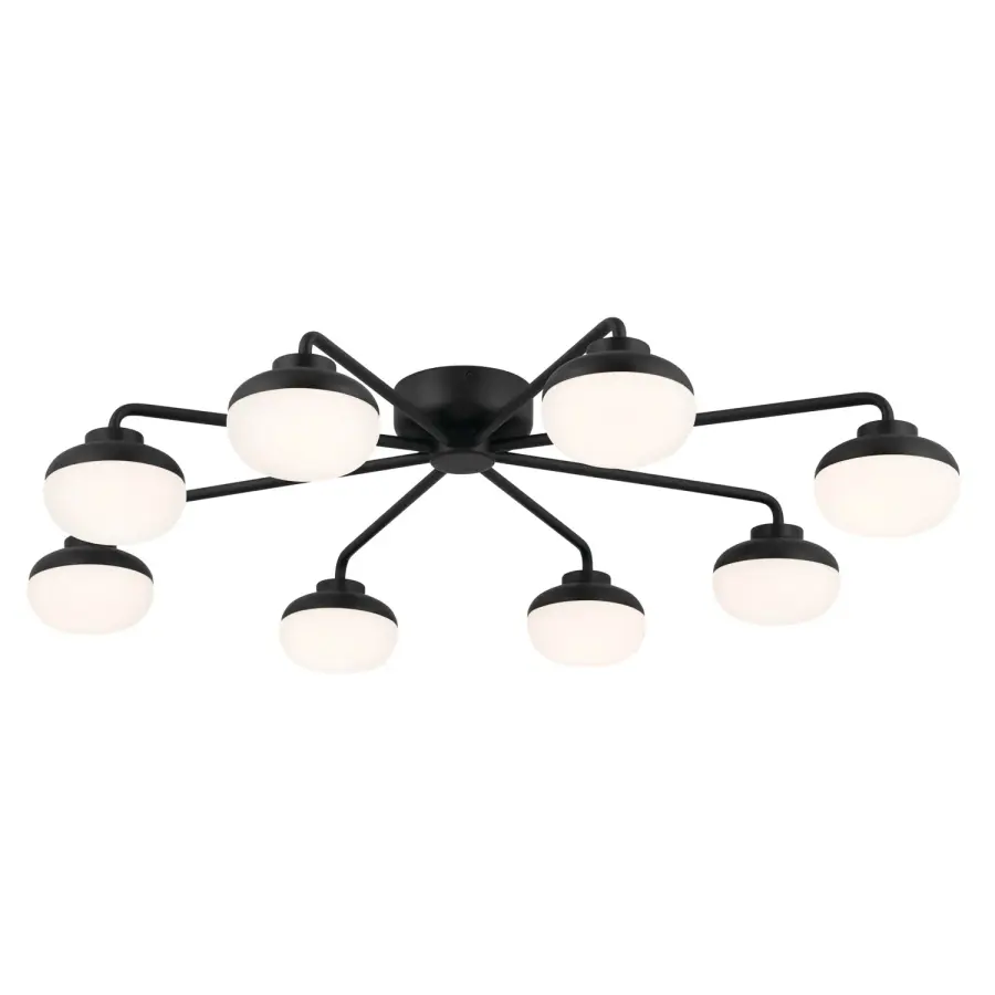Remy 8-Light LED Semi Flush Mount in Black