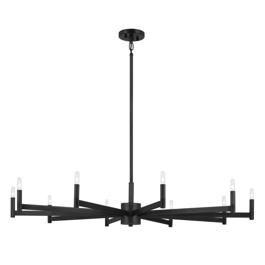 Erzo 10-Light Chandelier in Black