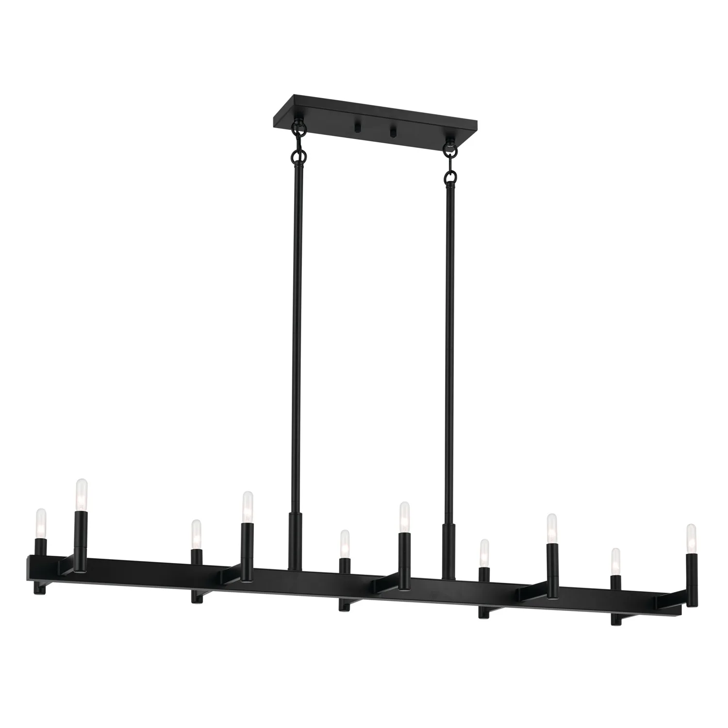 Erzo 10-Light Linear Chandelier in Black