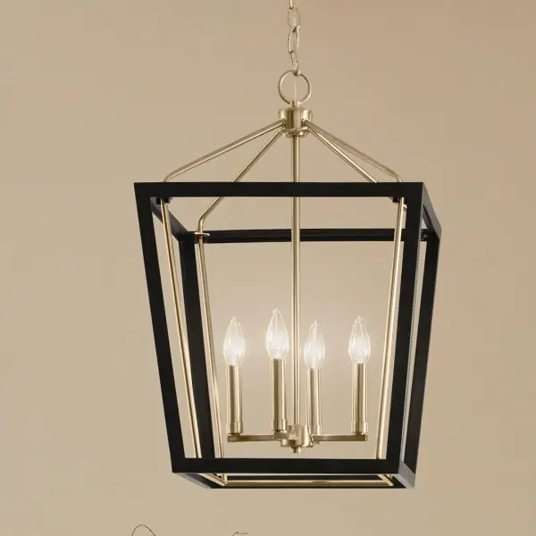Delvin 4-Light Pendant in Champagne Bronze and Black - Image 4