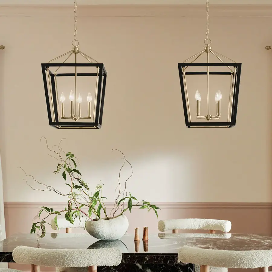Delvin 4-Light Pendant in Champagne Bronze and Black - Image 6