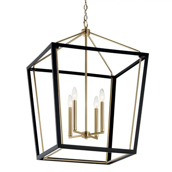 Delvin 4-Light Pendant in Champagne Bronze with Black Accents - Image 1