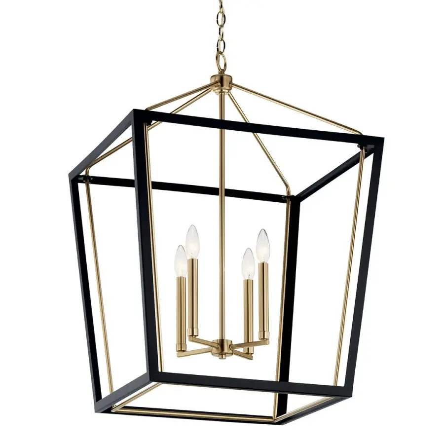 Delvin 4-Light Pendant in Champagne Bronze with Black Accents - Image 1