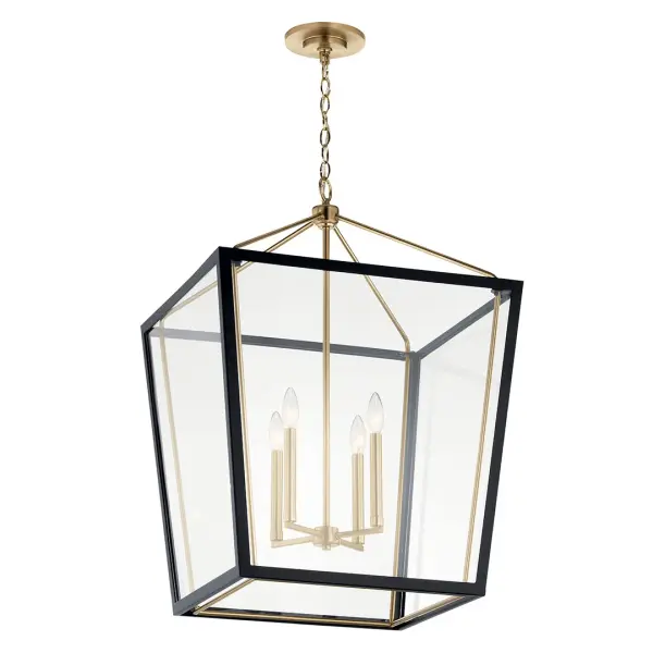 Delvin 4-Light Pendant in Champagne Bronze with Black Accents - Image 2