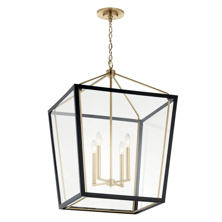 Delvin 4-Light Pendant in Champagne Bronze with Black Accents - Image 2