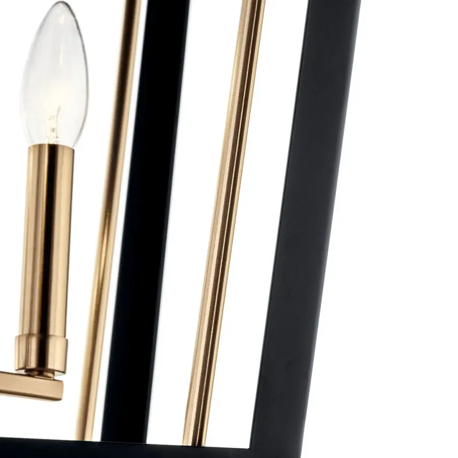 Delvin 4-Light Pendant in Champagne Bronze with Black Accents - Image 3