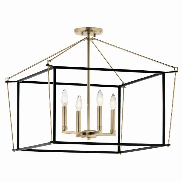Eisley 4-Light Semi Flush Mount in Champagne Bronze