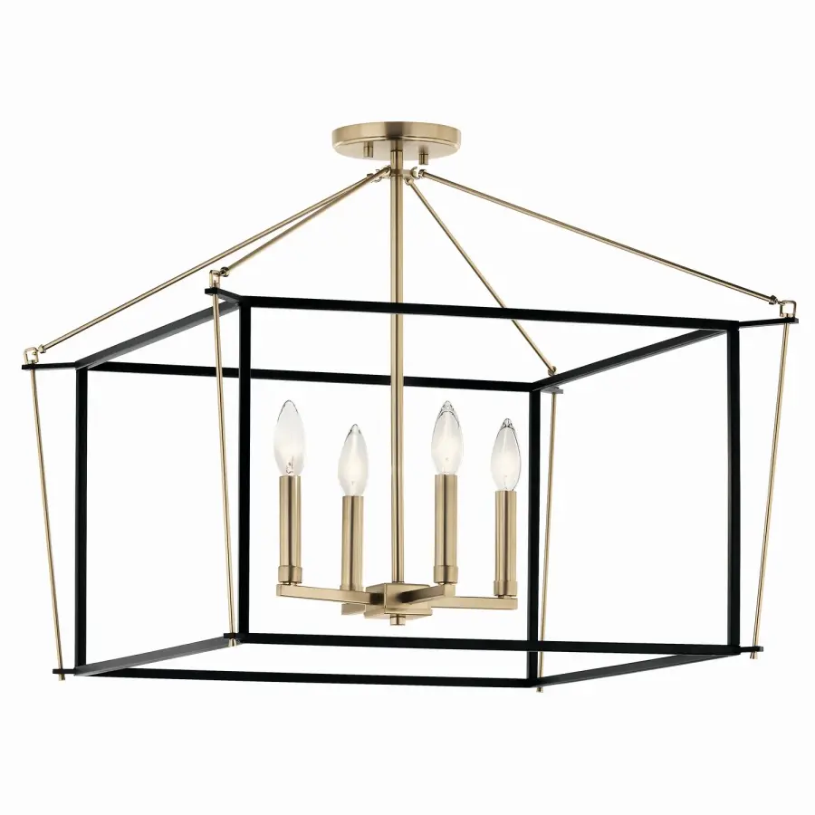 Eisley 4-Light Semi Flush Mount in Champagne Bronze