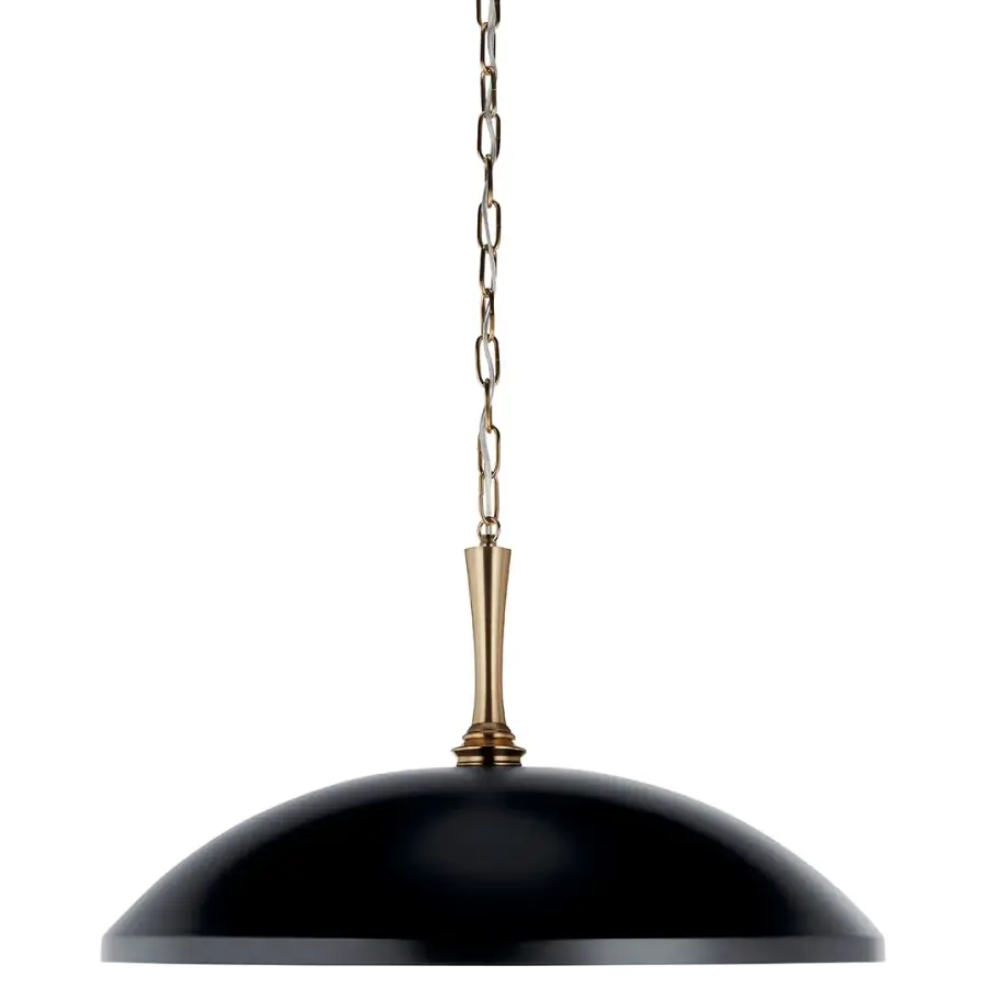 Delarosa 24" Black Dome Pendant Light - Image 1