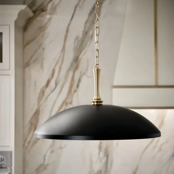 Delarosa 24" Black Dome Pendant Light - Image 3