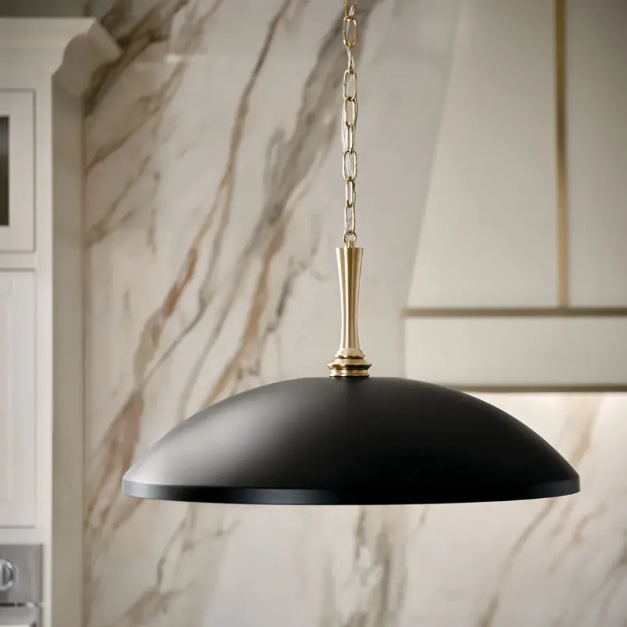 Delarosa 24" Black Dome Pendant Light - Image 3