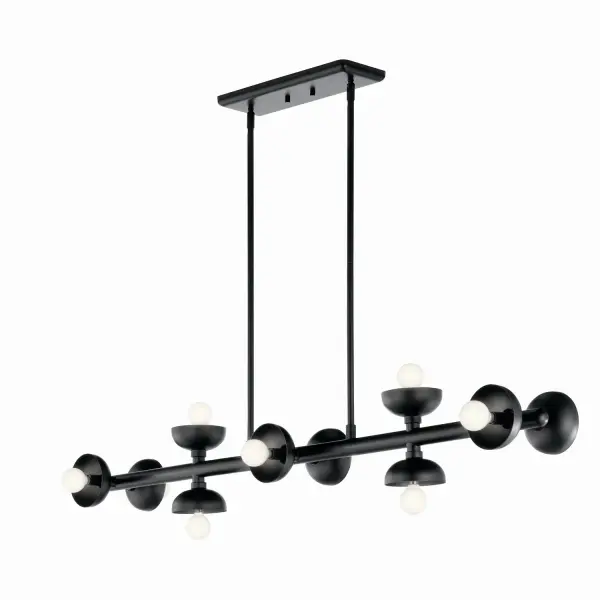 Palta 10-Light Linear Chandelier in Black