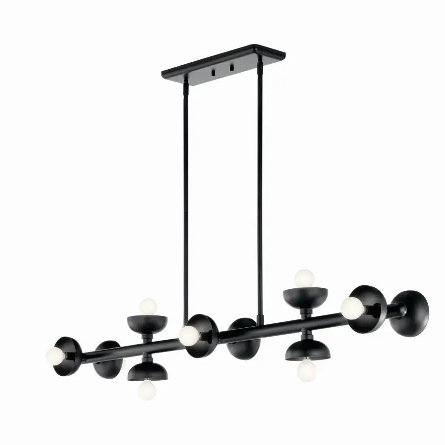 Palta 10-Light Linear Chandelier in Black
